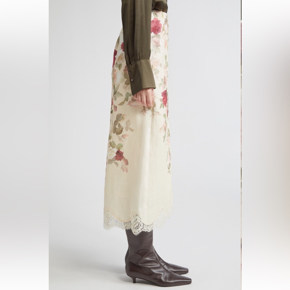 Zimmermann Cream Floral Midi Skirt - Picture 4 of 5